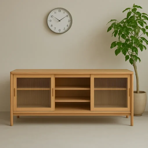 Sliding Door Kitchen Cabinet Modern Lowboard Storage - Image 3