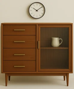 Small Kitchen Cabinet Sleek Drawer Display Combo