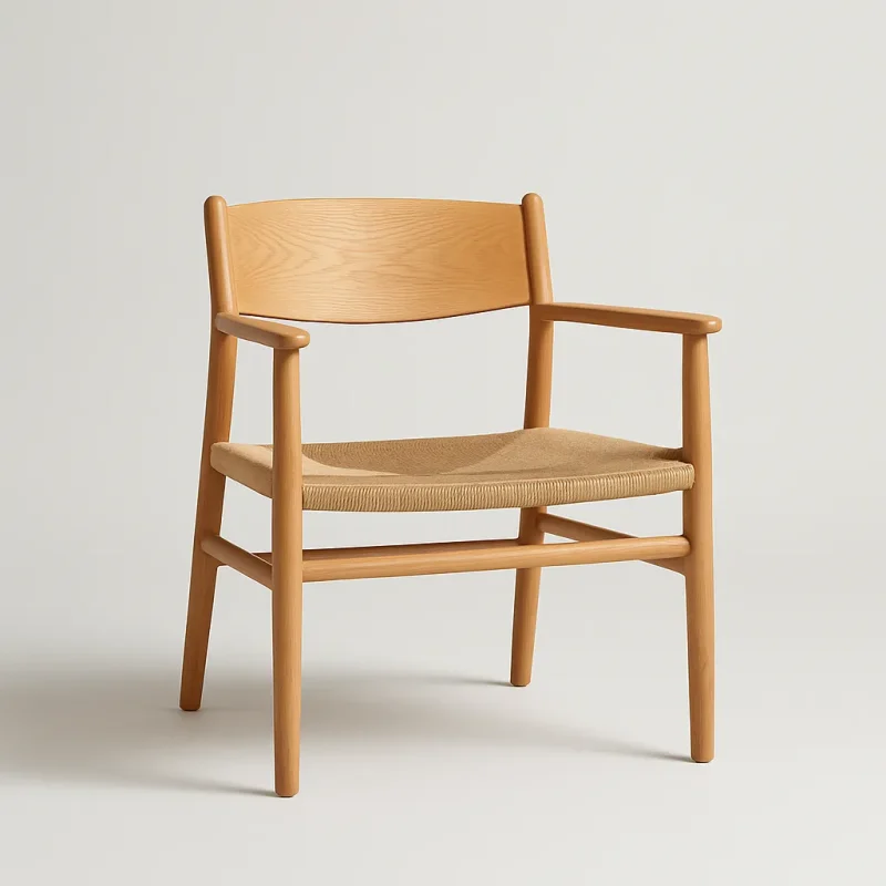 Woven Seat Armchair Comfort Elevating Scandinavian Living Spaces
