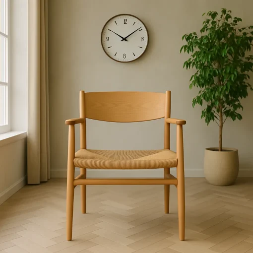 Woven Seat Armchair Comfort Elevating Scandinavian Living Spaces - Image 4