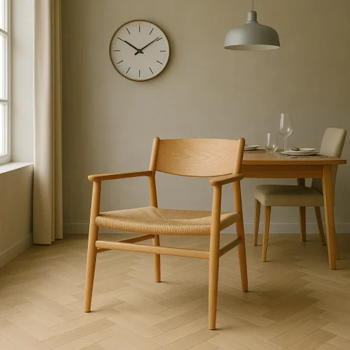 Woven Seat Armchair Comfort Elevating Scandinavian Living Spaces - Image 2