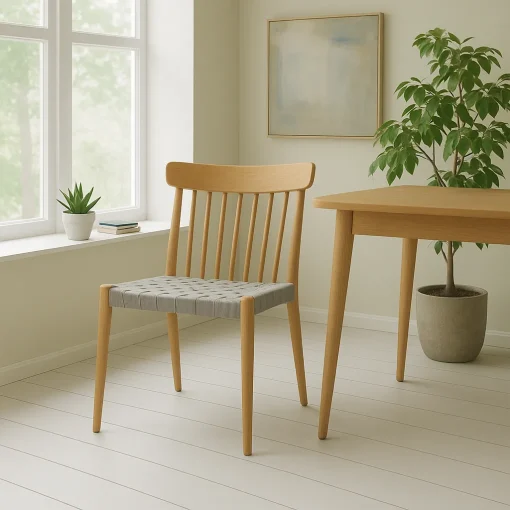 Woven Strap Dining Chair Simplicity Elevating Contemporary Dining Areas - Image 3