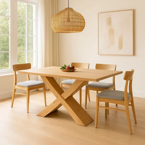 X Base Dining Table Set Harmony Creating Effortless Modern Dining Style - Image 3