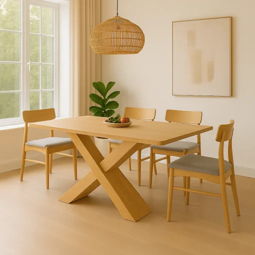 X Base Dining Table Set Harmony Creating Effortless Modern Dining Style - Image 2
