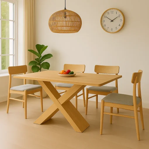 X Base Dining Table Set Harmony Creating Effortless Modern Dining Style - Image 4