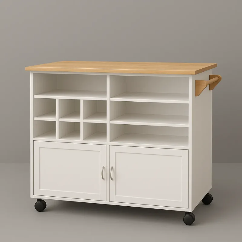 White Kitchen Cabinet With Storage Drawers